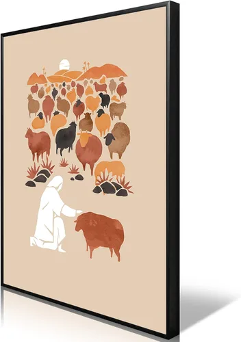 Miniatura 14 de OAOPIC Póster enmarcado con texto en inglés «Jesús mujer» sanada, con flecos de Jesús, ropa, lienzo, arte para pared, versos de la Biblia, pintura