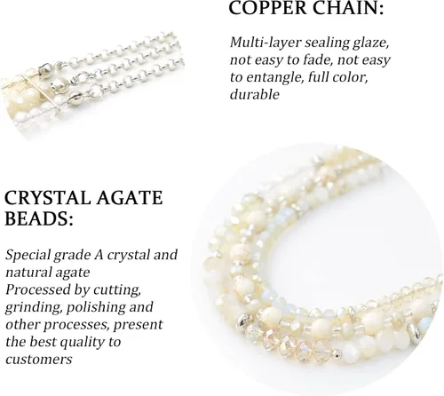 Miniatura 5 de Collar a capas con cristal para mujer, gargantilla con cadena de plata gruesa, regalo de cumpleaños para mujer