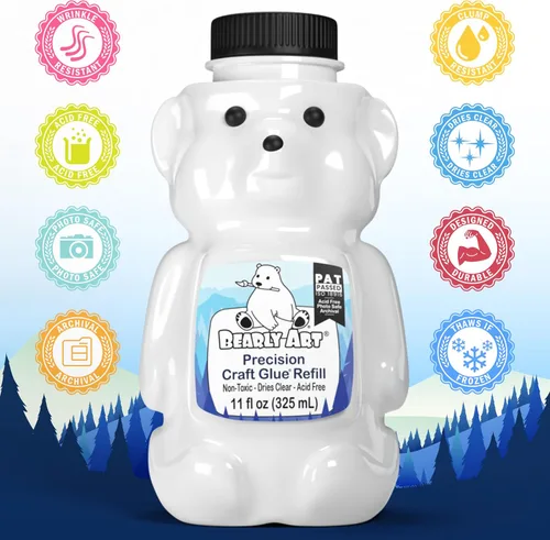 Miniatura 5 de Bearly Art Precision Craft - Recarga de pegamento de 11 oz – se seca transparente – resistente a las arrugas – flexible y resistente a las grietas