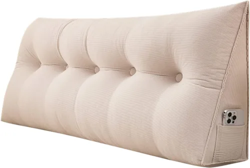Almohada grande triangular para respaldo, almohada de lectura suave para relleno, cojín lumbar para el hogar, lavable para dormitorio, sofá cama