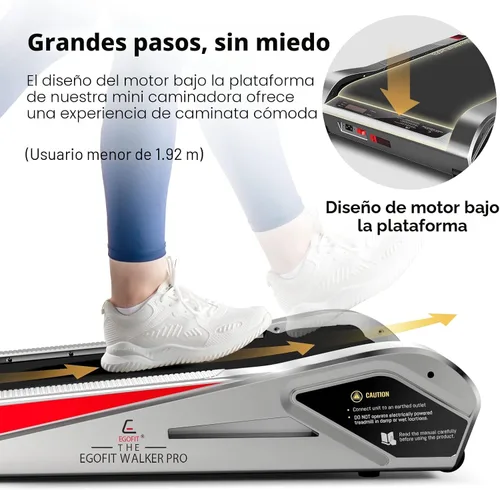 Miniatura 3 de Egofit Walker Pro/Plus - Cinta de correr para debajo del escritorio para trabajar desde casa, caminadora compacta solo para caminar con inclinación