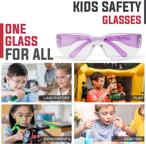 Miniatura 8 de BISON LIFE Gafas de seguridad para niños, gafas protectoras para niños a granel, ANSI Z87.1, gafas de seguridad para niños, paquete de gafas