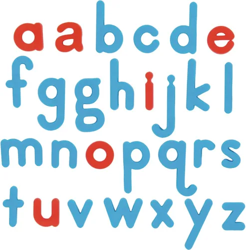 Really Good Stuff Letras magnéticas codificadas por colores - 80 letras minúsculas (vocales rojas, consonantes azules)