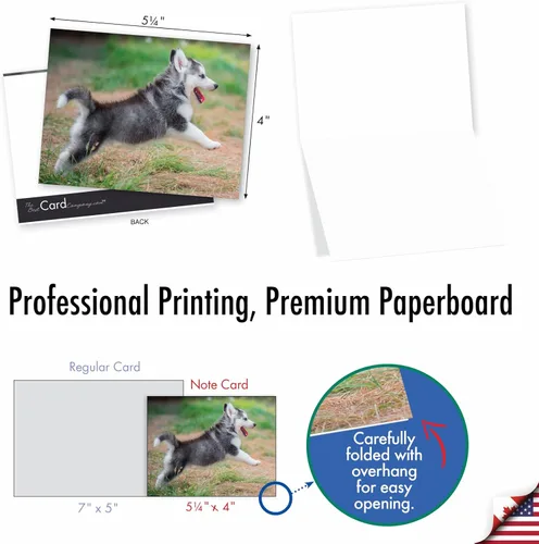Miniatura 6 de The Best Card Company - 10 adorables tarjetas de perro en blanco (4 x 5.12 pulgadas) - Razas de mascotas surtidas, juego en caja - Adorables perros