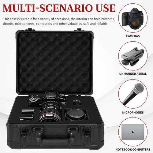 Miniatura 2 de Funda protectora rígida a prueba de golpes resistente al agua con inserto de espuma personalizado para cámara, etc., 13.5 x 11.6 x 6 pulgadas