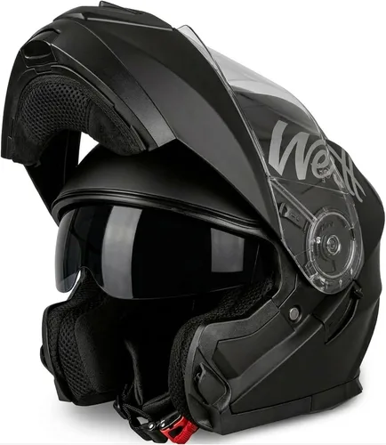 Westt Cascos modulares para motocicleta - Casco integral para motocicleta con visera doble abatible, aprobado por DOT, Casco para hombres y mujeres