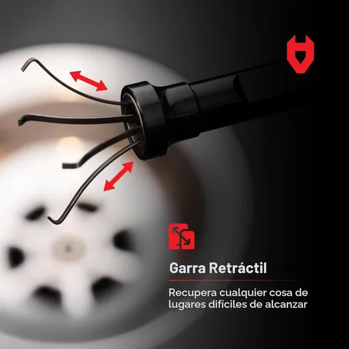 Miniatura 3 de NoCry Herramienta de recogida de garra magnética flexible con luz LED brillante - Herramienta de recogida magnética retráctil de 27.7 pulgadas