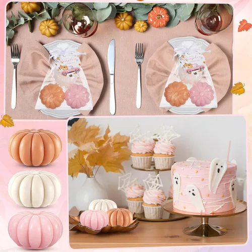 Miniatura 6 de Maxcheck 12 juegos de calabazas de otoño para baby shower, regalos de fiesta de jabón, incluye etiquetas temáticas de jabón de calabaza, bolsa
