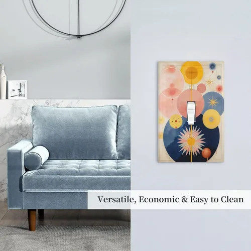 Miniatura 8 de Cubiertas de Interruptor de Luz Artísticas Decorativas Boho Figura Abstracta Interruptor de Pared Único Placa de Interruptor Decorativo Placa