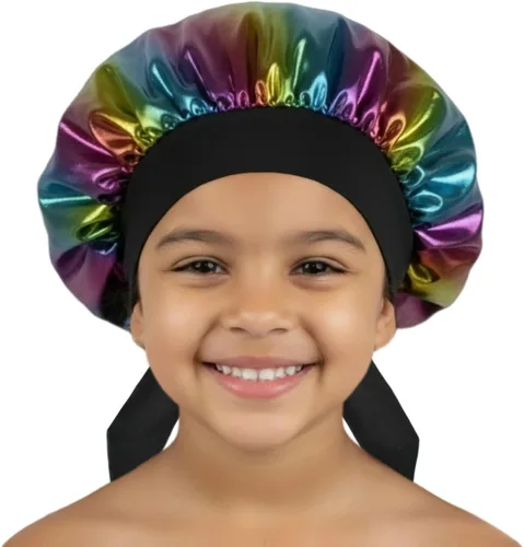 Miniatura 9 de Gorros de satén para niñas para niñas, gorro de satén para dormir, gorro de noche de seda