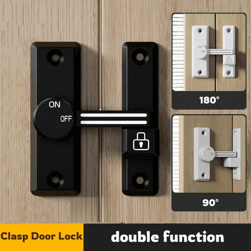 Miniatura 3 de Cerradura con cierre abatible para seguridad en el hogar, LISHAN Flexibilidad, doble propósito, apertura izquierda/derecha de 90/180 grados, puertas