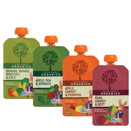 Peter Rabbit Organics - Paquete de variedad de frutas y verduras - Bolsitas de aperitivo exprimibles, 4 oz. (Paquete de 36)