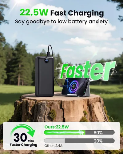 Miniatura 4 de Cargador portátil Banco de energía 50000mAh 22.5W Carga rápida USB C Batería externa Cargador de teléfono con pantalla digital 3 salidas y 2