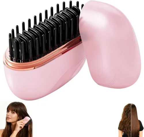 Miniatura 8 de Mini plancha de pelo recargable, cepillo de plancha de pelo inalámbrico portátil, control de temperatura de 3 velocidades, mini plancha de pelo