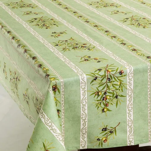 Miniatura 6 de Amelie Michel Servilleta francesa 100% algodón con estampado de aceitunas, verde Hecho en Francia Juego de 4