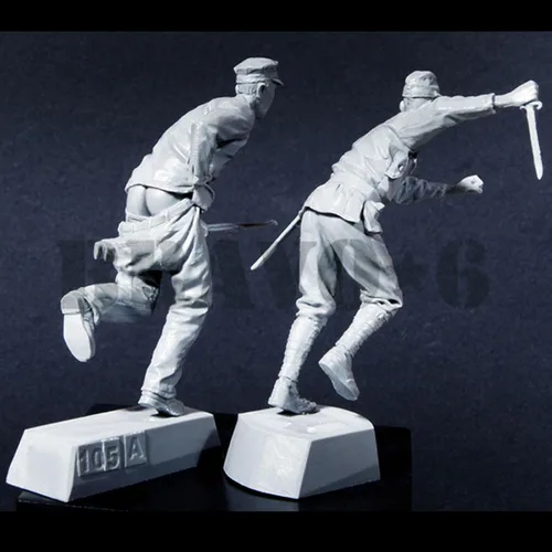 Miniatura 3 de Goodmoel Kit de soldado japonés modelo de resina soldado 1/35 de la Segunda Guerra Mundial (2 personas), sin montar y sin pintar, Ja-7955