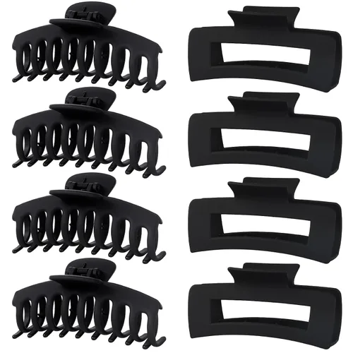 laxizar Paquete de 8 pinzas rectangulares para el cabello para mujeres y niñas, clips de bandana grandes, pinzas de sujeción fuerte para el cabello