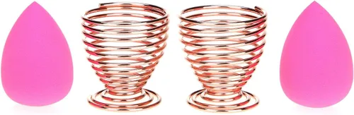 Miniatura 2 de LanMa Beauty - Soporte para esponja de maquillaje (2 unidades), color plateado