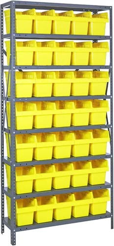Miniatura 159 de Quantum QSBU-245BK Heavy Duty Shelving Unit with (7) Shelves and (24) QUS245 Black Bins for Garage Warehouse Storage Distribution 400 lb Load