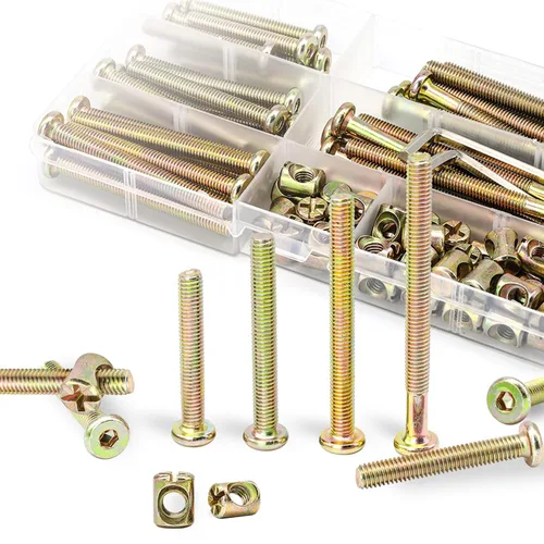 Miniatura 8 de Juego de 25 tornillos negros para cuna, juego de tornillos hexagonales para literas y cunas M6×40mm/1.969 in/2.362 in/2.756 in/3.150 in