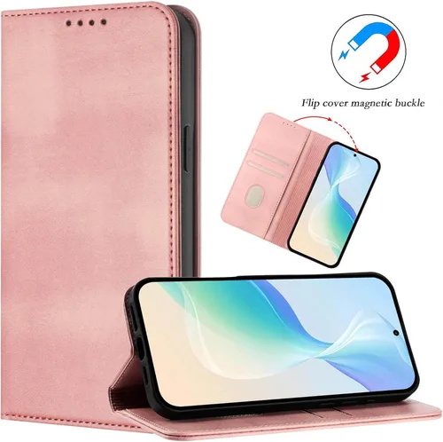 Miniatura 3 de Funda compatible con Motorola Moto E22 4G, compatible con Motorola Moto E22i 4G Card Slotting Wallet Phone Funda de cuero rosa