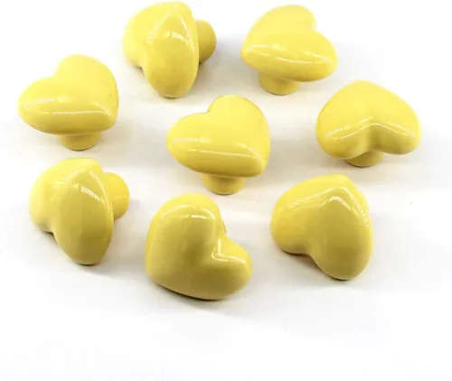 Miniatura 8 de Flomore Pomo de cerámica azul para cajones de armario para habitación de niños, tirador en forma de corazón para cajones de aparador
