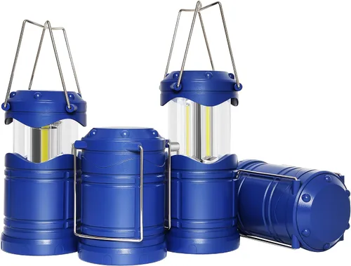 Miniatura 18 de Lichamp Linterna LED para campamento, paquete de 4 linternas alimentadas por batería para cortes de energía, luz colgante plegable portátil esencial