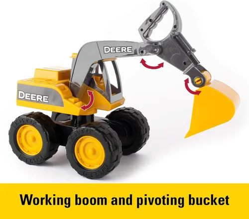 Miniatura 2 de TOMY John Deere Sandbox Big Scoop Excavadora de juguete con cama de volteo basculante – Juguetes de construcción John Deere – Juguetes para niños