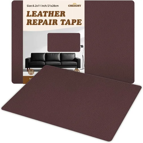 Miniatura 8 de CHEIGHY Kit de reparación de cuero, parche de reparación de cuero autoadhesivo para muebles, kit de reparación de vinilo de 15.7 x 79 pulgadas
