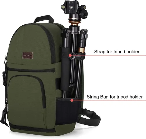 Miniatura 3 de MOSISO - Mochila para cámara con soporte para tripié e inserciones modulares extraíbles, mochila a prueba de golpes, impermeable Verde militar