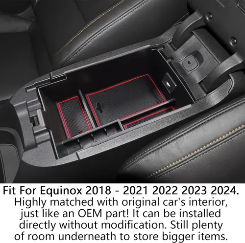 Miniatura 5 de EDBETOS Organizador de consola central compatible con accesorios Chevy Equinox 2018 2019 2020 2021 2022 2023 2024 Bandeja de inserción interior Rojo