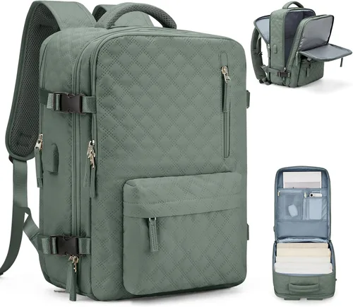 Miniatura 44 de VGCUB - Mochila grande para viaje, trabajo, negocios, mochila para laptop aprobada como equipaje de mano para vuelos, unisex, Negro -, Grande, Large