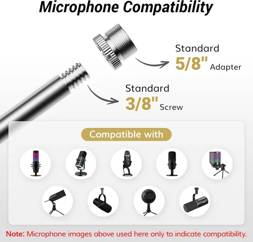 Miniatura 2 de TONOR Paquete de protectores de aislamiento para micrófono, escudo de espuma acústica con filtro pop y soporte para trípode, diseño plegable