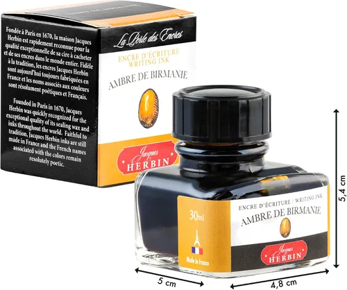 Miniatura 4 de Tinta para pluma estilográfica Herbin - Botella embotellada de 30 ml - Ambre de Birmanie