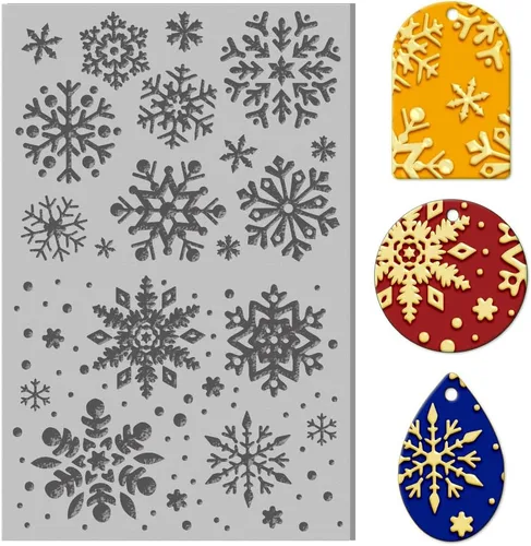 CHGCRAFT Hojas de textura de arcilla polimérica de invierno, alfombrillas de textura de arcilla de goma, herramientas de textura de arcilla