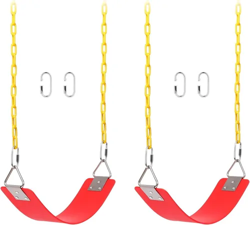 Miniatura 10 de AGPTEK Juego de columpios, asiento con cadenas antioxidantes de 66 pulgadas con revestimiento termoplástico, soporta 250 libras, accesorios de cojín