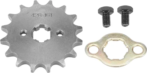 F FIERCE CYCLE 428 Cadena 16T 0.669 in motocicleta piñón de motor delantero tono titanio para ATV UTV 110cc 125cc 140cc 150cc 160cc motor
