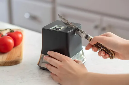 Miniatura 3 de Smith's 51111 Mesa Diamond - Afilador de cuchillos eléctrico ajustable – Negro – Rueda de afilado abrasivo + guías de cuchillas – Accesorios