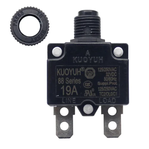Miniatura 11 de KUOYUH Serie 88 125/250VAC 32VDC 50/60Hz Disyuntor de Sobrecarga Térmica 3-30A (5A)