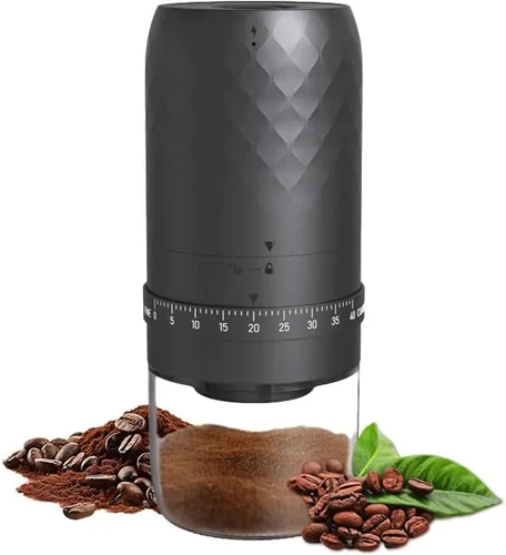 Molinillos de café para uso doméstico, molinillo portátil de granos de café eléctrico con cepillo de limpieza, 10 tazas por carga, molinillo de