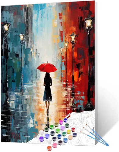 Kits de pintura por números con pinceles y pigmento acrílico, pintura al óleo grafitica para adultos, proyectos de artes callejeras, manualidades,