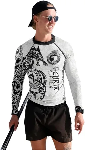 Miniatura 4 de FORMONIES POD Viking - Camiseta de compresión para hombre, manga larga, capa base para jiu jitsu