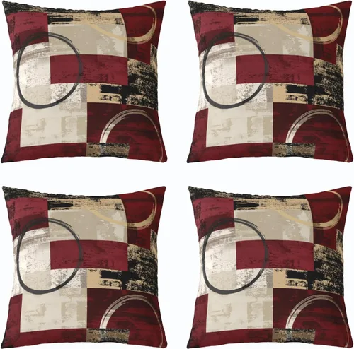 Miniatura 8 de Erosebridal Paquete de 4 fundas de almohada con diseño de círculos circulares y retro, color verde azulado degradado, fundas de cojín redondas Multi
