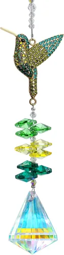 Miniatura 10 de H&D HYALINE & DORA Atrapasoles Cardinal en una Rama para Ventanas, Atrapasoles de Cristal de 44.45 cm con Cadena de Metal y Ganchos, Regalo