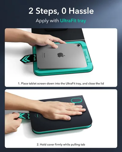 Miniatura 4 de ESR Paquete de 2 protectores de pantalla Armorite para iPad mini 7ª generación (A17 Pro, 2024) y 6ª generación (2021), protección de grado militar