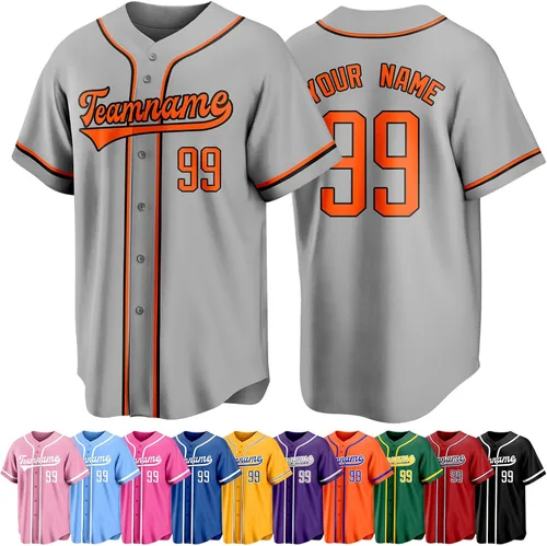 Miniatura 33 de Custom Baseball Jersey Personalized Short Sleeve Team Sport Uniform Baseball Shirt for Men Women Youth Boy