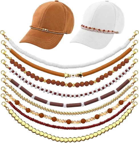 Miniatura 23 de Geyoga 9 unidades de cadenas para sombrero de camionero, dijes de sombrero de camionero para mujeres y hombres, decoración de billetes, cadena