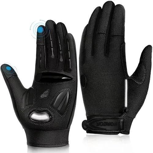 BIKINGMOREOK - Guantes de ciclismo para bicicleta de montaña, para hombre y mujer, permite el uso de pantallas táctiles, con acolchado de gel