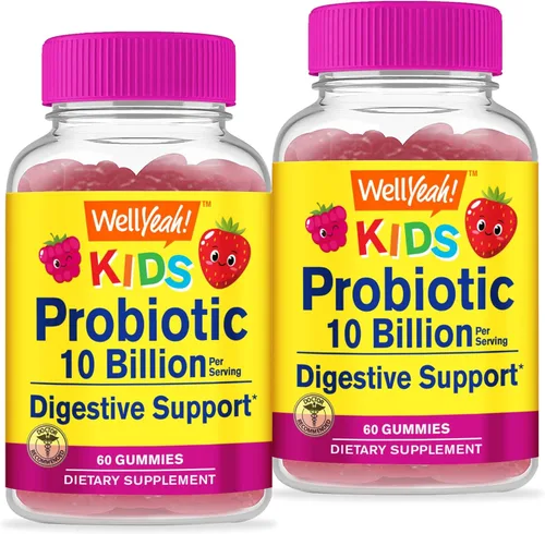 Miniatura 9 de WellYeah Gomitas de probióticos para niños, 10 mil millones de UFC, para la salud intestinal, la salud inmunológica y el apoyo digestivo, suplemento