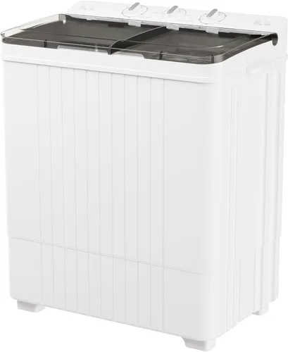 Miniatura 11 de Superday Lavadora portátil, lavadora pequeña de 18 libras y secadora giratoria, mini máquina de lavandería de doble tina para campamento, Azul